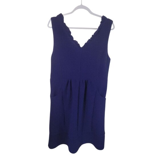 Maeve Ruffled Ottomon Mini Dress XL Ribbed Knit V-Neck Sleeveless Anthropology - Picture 1 of 8